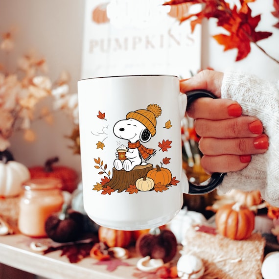 Cozy Fall Coffee Mug, Autumn Coffee Lover Mug, Woodland Fall Leaves Cup, Seasonal Coffee Mug, Cute Autumn Gift