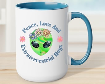 Taza de café extraterrestre: Vibraciones extraterrestres geniales, 325 ml y 440 ml, regalo para amantes de los extraterrestres