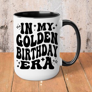 Tasse à café Golden Birthday Era, cadeau d&#39;anniversaire rétro
