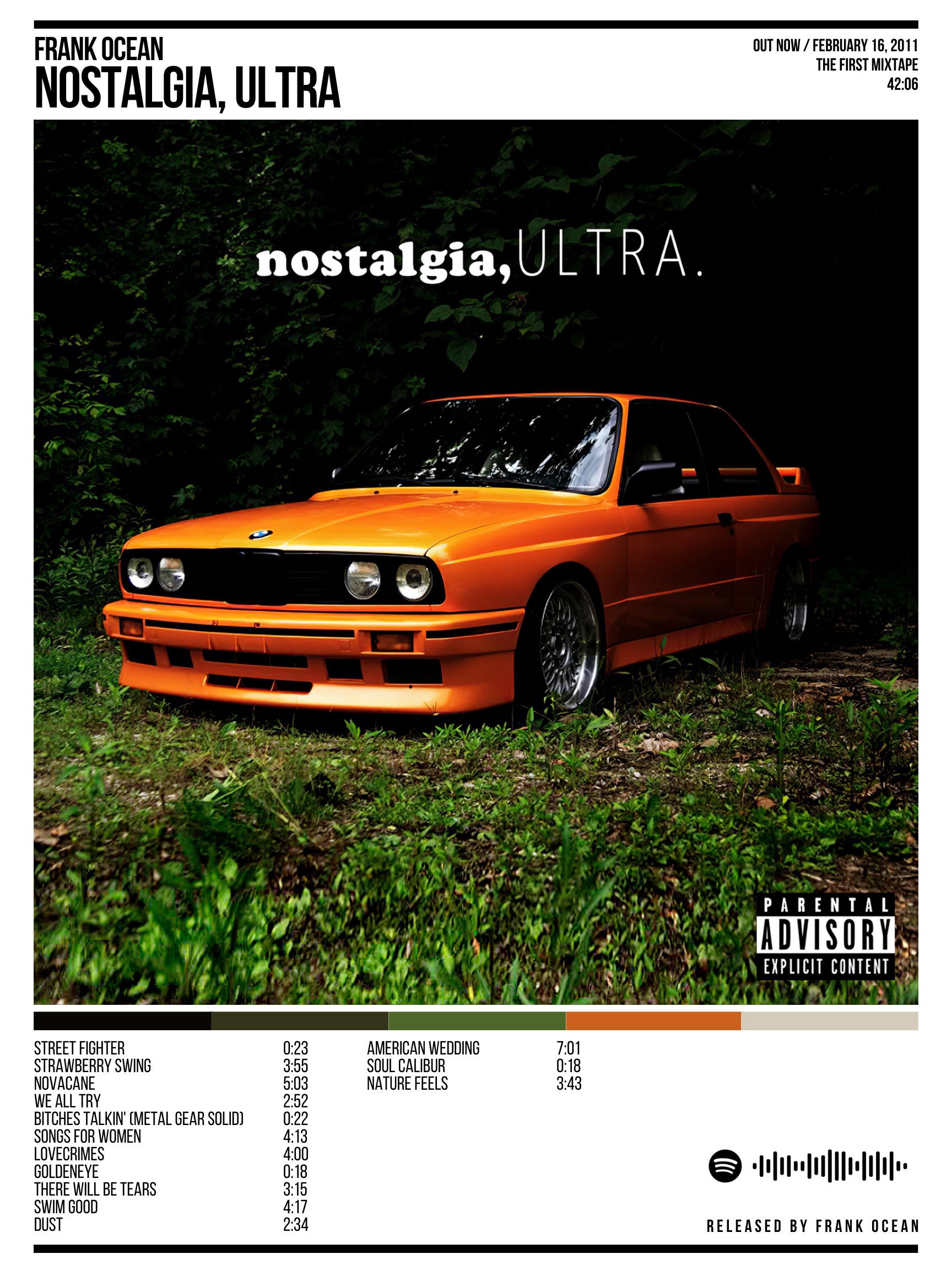 Nostalgia ULTRA Album Poster, Frank Ocean Album Cover Poster sold by