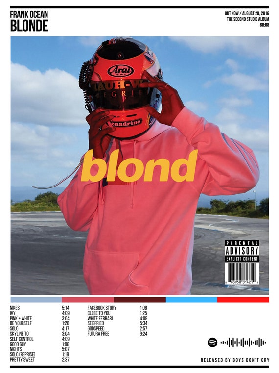 Blonde Album Poster / Frank Ocean / Alternate Album Cover / - Etsy