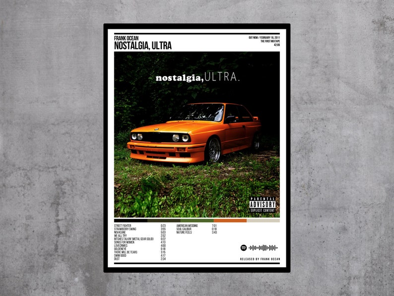 Nostalgia ULTRA Album Poster / Frank Ocean / Album Cover - Etsy Denmark