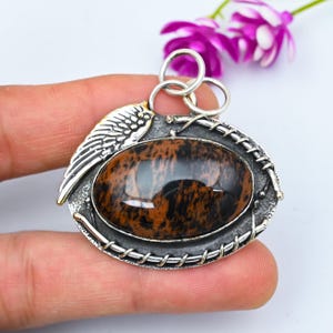 Mahogany Obsidian Pendant 925 Sterling Silver Pendant Mahogany Obsidian Gemstone Handmade Gemstone Jewelry Obsidian Pendant For Necklaces