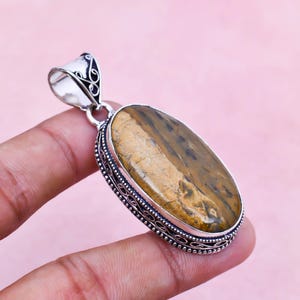 Rare Maligano Jasper Pendant Handmade 925 Sterling Silver Chain Pendant, Maligano Jasper Gemstone, Unique Pendant, Wedding Gift For Her