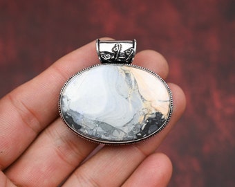 Maligano Jasper Pendant, Sterling Silver, Natural Stone