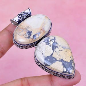 Maligano Jasper Pendant Natural Gemstone Handmade 925 Sterling Silver Pendant Unique Jewelry Crystal Pendant Birthday Gift For Women&#39;s