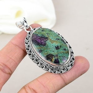 Ruby Zoisite Pendant 925 Sterling Silver Pendant Ruby Zoisite Gemstone Handmade Silver Gemstone Jewelry Ruby Zoisite Pendant Birthday Gifts
