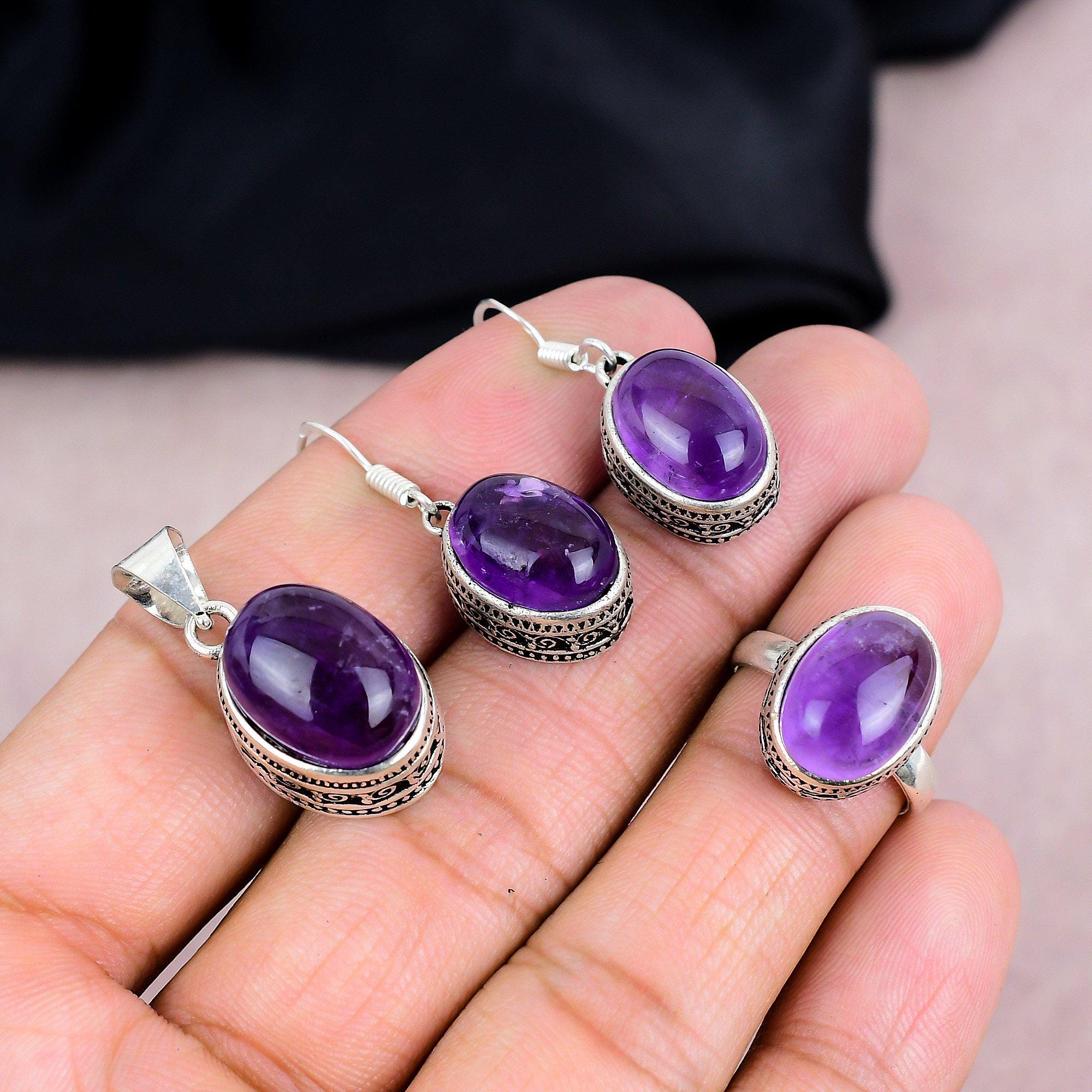 アメジスト・クリスタルジュエリーセット アメジストセット - Etsy 日本