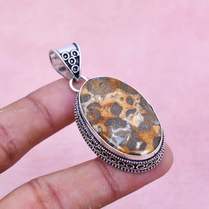 Luxurious Maligano Jasper Pendant Handmade 925 Sterling Silver Chain Pendant, Maligano Jasper Gemstone, Antique Pendant, Love Gift For Her