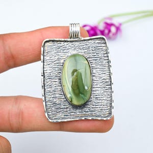 Natural Swiss Green Opal Pendant 925 Sterling Silver Handmade Jewelry Pendant Oval Shape Gemstone Stylish Pendant Gift For Birthday