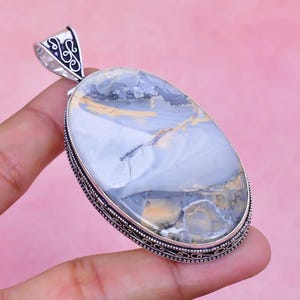 Maligano Jasper Pendant Natural Gemstone Handmade 925 Sterling Silver Pendant Unique Jewelry Crystal Pendant Anniversary Gift For Women&#39;s