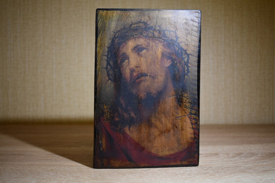 Jesus Christ Icon Handmade Wooden Icons Orthodox Religious Art Gift ...