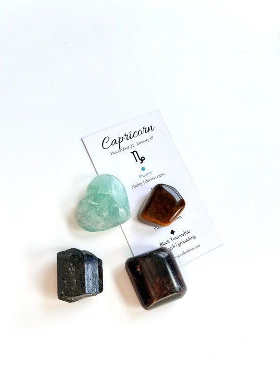 Capricorn Zodiac Crystal Set Mini Crystal Set Pocket Stones