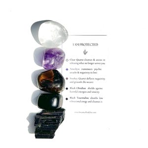 I Am Protected | positive affirmation crystal kit | pocket stones | crystals for protecting against negativity