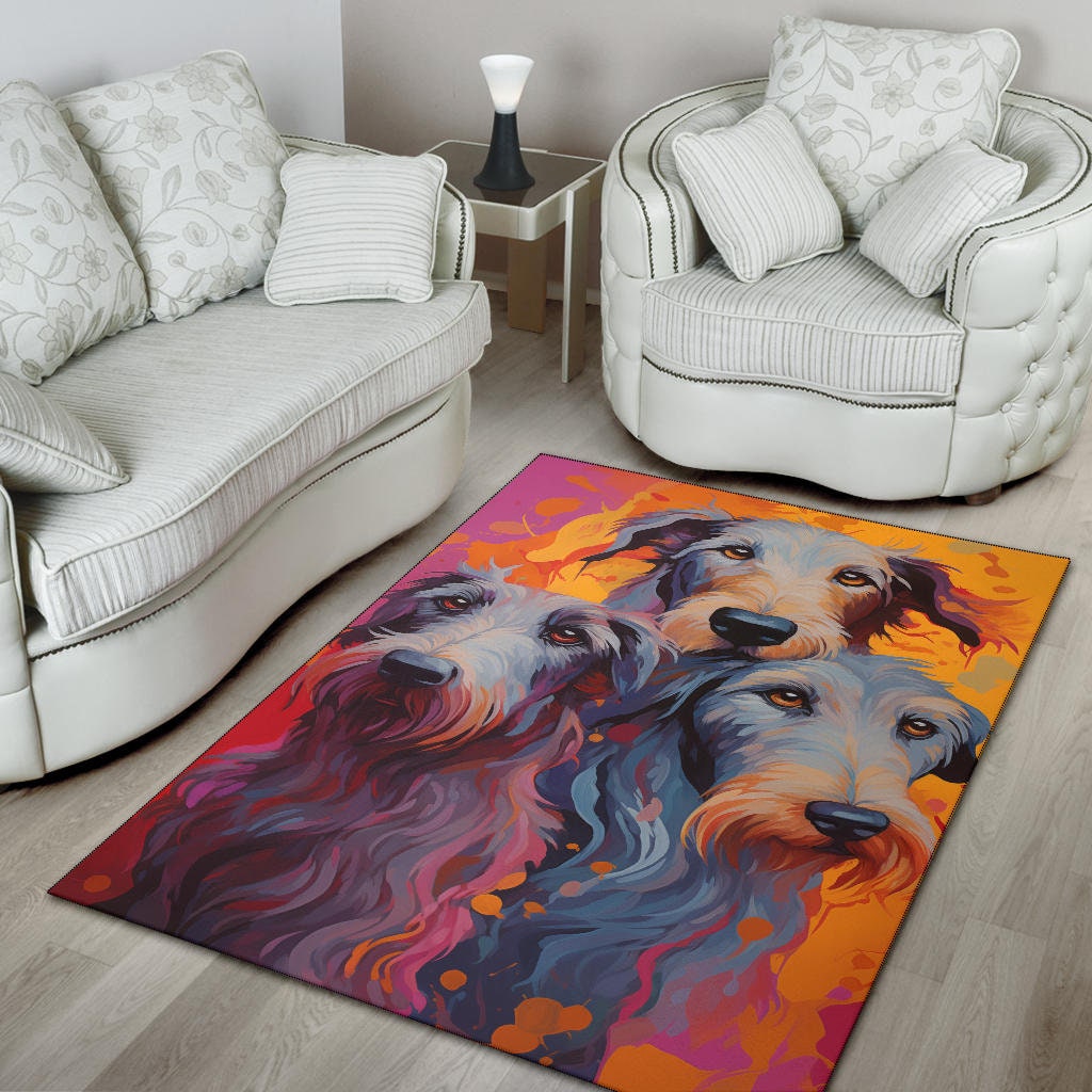 Irish Wolfhound Area Rug, Irish Wolfhound Trippy Rug, Irish Wolfhound ...