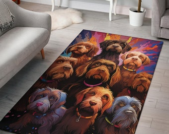 Wirehaired Pointing Griffon rug, Wirehaired Pointing Griffon Trippy Rug, Wirehaired Pointing Griffon Gifts, Wirehaired Pointing Griffon Deco