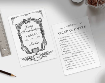 Editable Canva Template | Bridgerton Inspired Dance Card