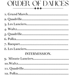 Printable PDF Bridgerton Inspired Dance Card image 4