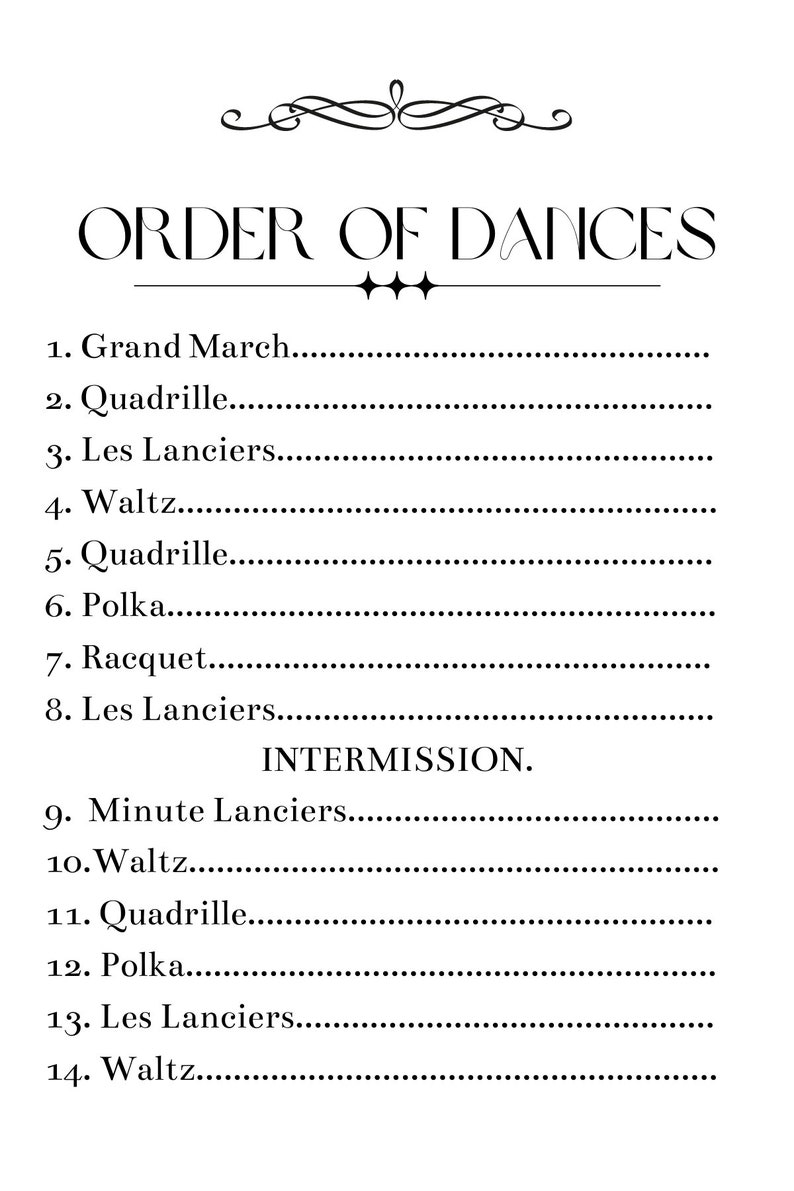 Printable PDF Bridgerton Inspired Dance Card image 4