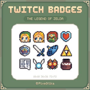 Zelda | Pixel Art Twitch Badges | Cute & Retro | Ready for use