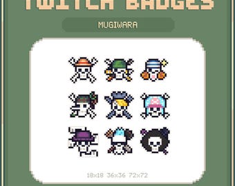 Anime Pirates | Pixel Art Twitch Badges | Cute & Retro | Ready for use