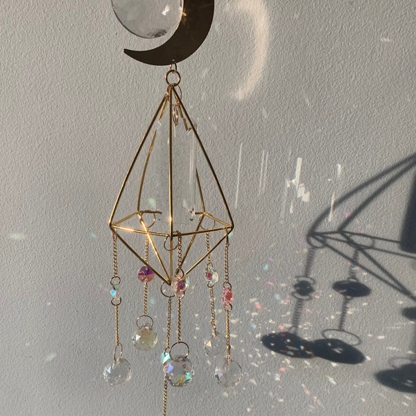 HIGH GRADE Large Crystal Sun Catcher Chandelier, Rainbow Catcher, Uplifting HOLIDAY Gifts, Sparkling Gift for Babies/Tween/Teen/Her