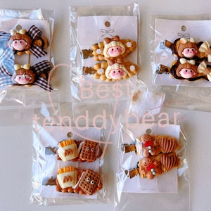 Cute Cream Gum Hair Clip（girl, gingerbread man, bow）birthday, christmas,halloween， party gifts