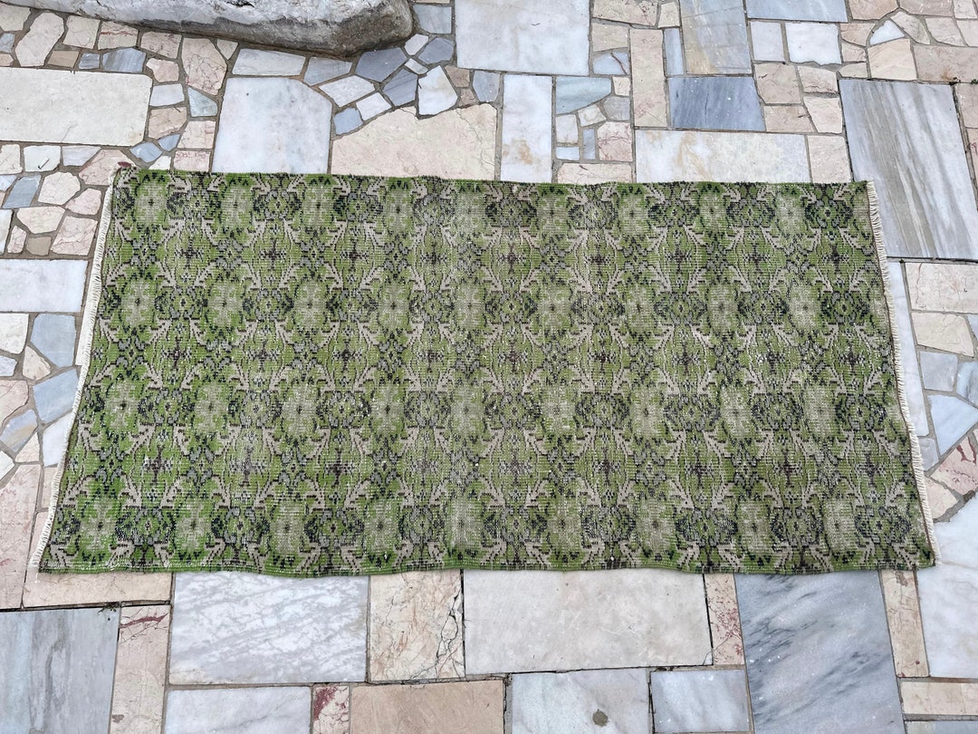 3.2x6.5ft Green Vintage Rug Green Area Rug Green Oushak Rug Etsy