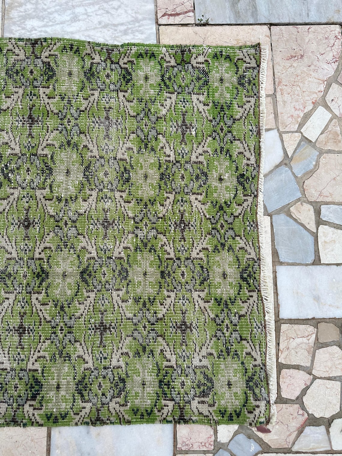 3.2x6.5ft Green Vintage Rug Green Area Rug Green Oushak Rug Etsy