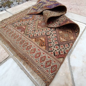 1.6x3.3 FT faded kilim rug vintage kilim rug small vintage rug entryway rug kitchen rug vintage doormat oriental rug accent rug old interior