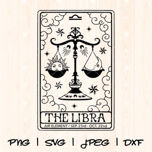 Waage-Svg Png | Waage Sternzeichen SVG | Libra Geburtstags-Svg | Libra Cut Datei | Waage Shirt | Waage Horoskop svg | Waage Tarot Karte Stehend