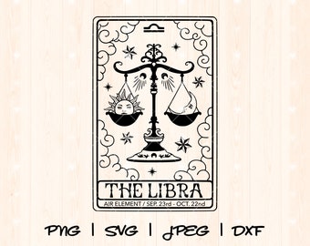 Libra Svg Png | Libra Zodiac Svg | Libra Birthday Svg | Libra Cut File | Libra Shirt Svg | Libra Horoscope Svg | Libra Tarot Card Svg Png