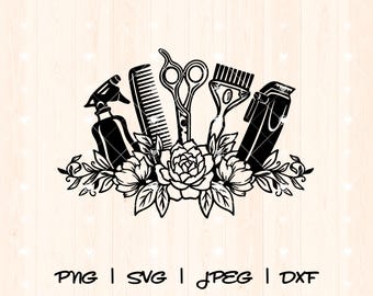 Hair Stylist Svg Png | Hair Dresser Svg | Hair Hustler Svg | Hair Salon Svg | Beautician Svg | Hairstylist Svg | Floral Hair Tools Svg Png