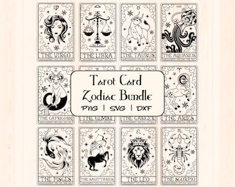 Zodiac Svg Png | Astrology Svg Png | Horoscope Svg Png | Zodiac Sign Svg | Celestial Zodiac Svg Bundle Star Sign Tarot Card Birthday Svg Png