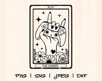Gaming Svg Png | Gamer Svg | Game Controller Svg | Gamer Shirt Svg | Video Game Svg | Gamer Girl Svg | Funny Video Gamer Tarot Card Svg Png