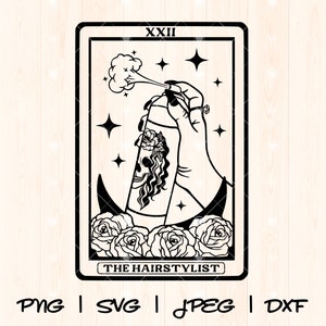 Haar Stylistin geschnitten Datei | Friseur SVG | Friseur geschnitten Datei | Kosmetikerin geschnitten Datei | Haar Hustler SVG | Salon Friseur Haarspray Tarot Karte Png svg