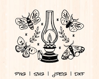 Moth Svg | Moth Png | Celestial Moth Svg | Mystical Moth Svg | Death Moth Svg | Oil Lamp Moon Moth Svg | Moon Moth Svg Png | Cottagecore Png