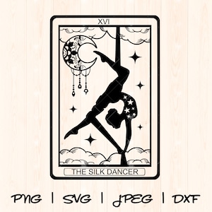 Luftzeichner SVG | 3D Luftbild Seide | Luftbild Fitness | Luftbild Yoga Herz | Luftakrobaten-Svg | Luftseide Acrobat Tarot Card Svg