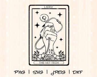 Vet Tech Svg | Tech vétérinaire Svg | Infirmière vétérinaire Svg | Stéthoscope empreinte de patte Svg | Fichier de conception d'assistant vétérinaire Svg Png pour carte de tarot technique vétérinaire drôle