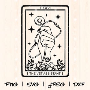 Vet Assistant Svg Png | Veterinary Assistant Svg Png | Vet Tech Svg | Paw Print Stethoscope Svg | Vet Svg | Veterinary Tarot Card Svg Png