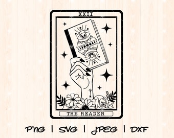 Book Svg Png | Book Lover Svg | Floral Book Svg | Book Reader Svg | Booktrovert Svg | Reader Tarot Card Svg | Reading Svg Png Librarian Svg