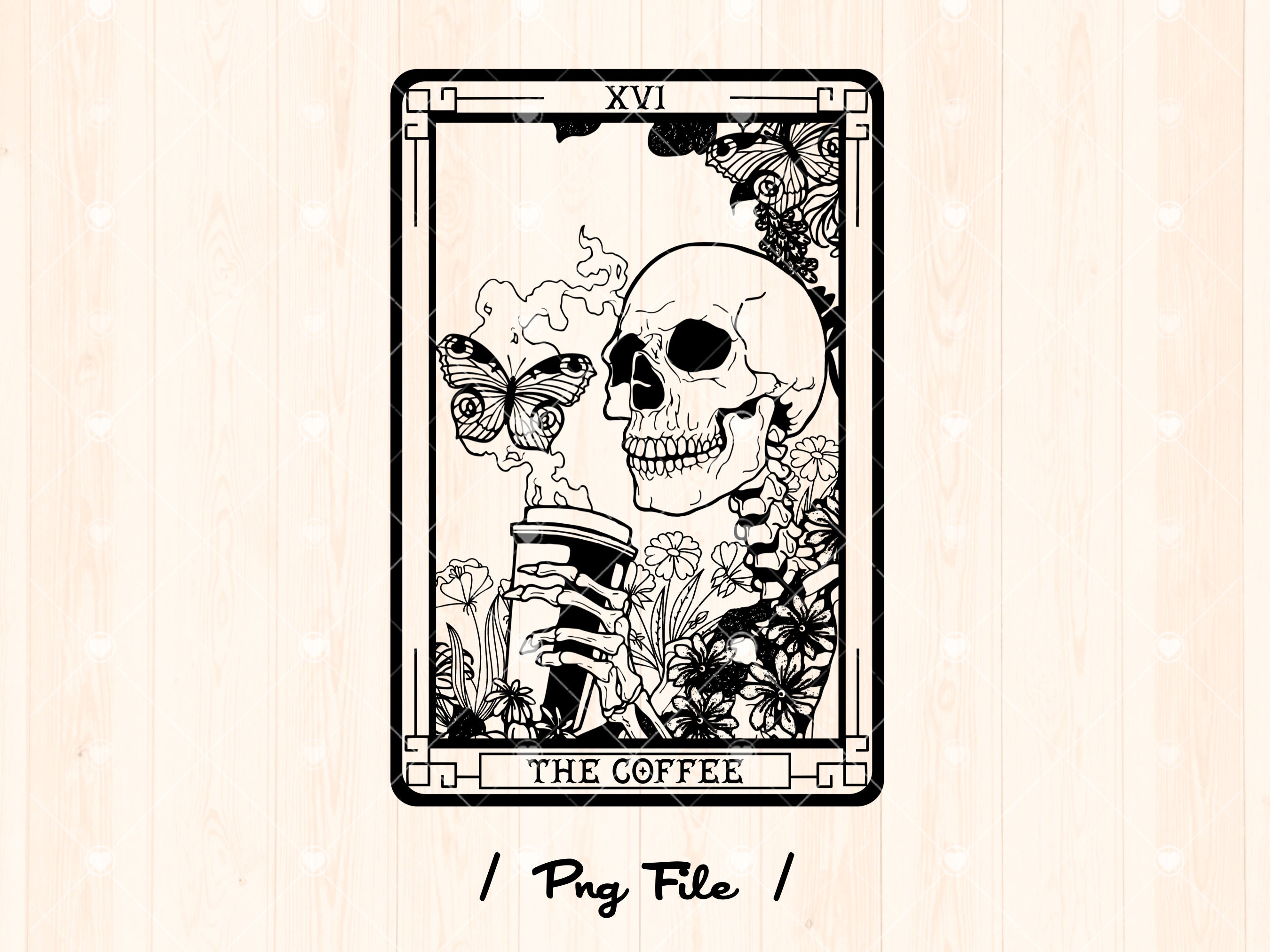 The Coffee Tarot Sticker, Witchy Sticker, Alternative Tarot, Coffee Lovers  