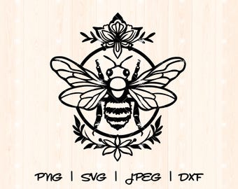 Abeja Svg / Abeja Png / Abeja Miel Svg / Abejorro Svg / Abeja Miel Svg / Abeja Linda Svg / Archivo de Corte de Abeja / Abeja Vector / Abeja Floral Silueta Svg Png