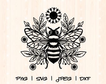 Abeja Svg / Abeja Png / Abeja Miel Svg / Abejorro Svg / Abeja Miel Svg / Abeja Linda Svg / Archivo de Corte de Abeja / Abeja Vector / Abeja Floral Silueta Svg Png