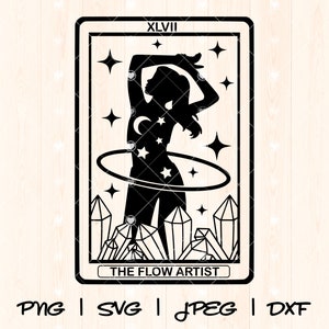 Hula Hoop Svg Png | Hula Hooping Svg | Dance Hoop Svg | Flow Arts Svg | Fitness Hoop Svg | Flow Arts Hula Hooping Tarot Card Design Svg Png
