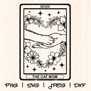 PNG Svg maman chat | Chat maman Svg png | Svg png pour amoureux des chats | Svg chat mignon | Crazy Cat Lady Svg | T-shirt maman chat Svg | Fur Mama Tarot Card Svg Png
