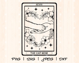 Cat Mom Svg Png | Cat Mama Svg Png | Cat Lover Svg Png | Cute Cat Svg | Crazy Cat Lady Svg | Cat Mom Shirt Svg | Fur Mama Tarot Card Svg Png