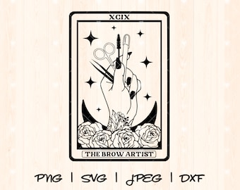Brow Artist Svg | Brow Boss Svg | Brow Svg | Makeup Artist Svg | Wax Boss Svg | Wax Hustler Esthetician Cosmetologist Tarot Card Png Svg