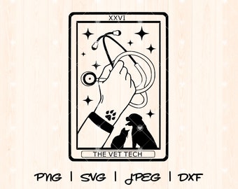 Vet Tech Svg | Tech vétérinaire Svg | Infirmière vétérinaire Svg | Stéthoscope empreinte de patte Svg | Fichier de conception d'assistant vétérinaire Svg Png pour carte de tarot technique vétérinaire drôle
