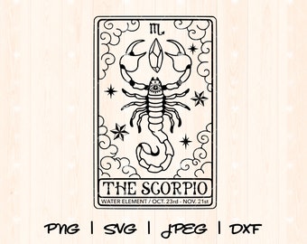 Escorpio Svg Png / Astrología Svg / Temporada de Escorpio Svg / Signo del zodiaco Escorpio Svg Cumpleaños de Escorpio Svg Chica Escorpio Svg Horóscopo del Tarot Svg Png